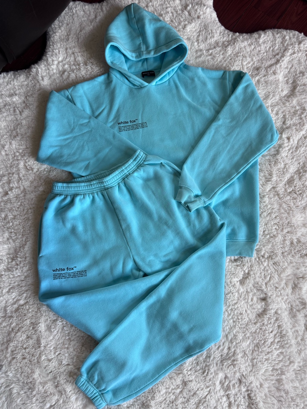 White Fox Lounge Set Aqua Blue